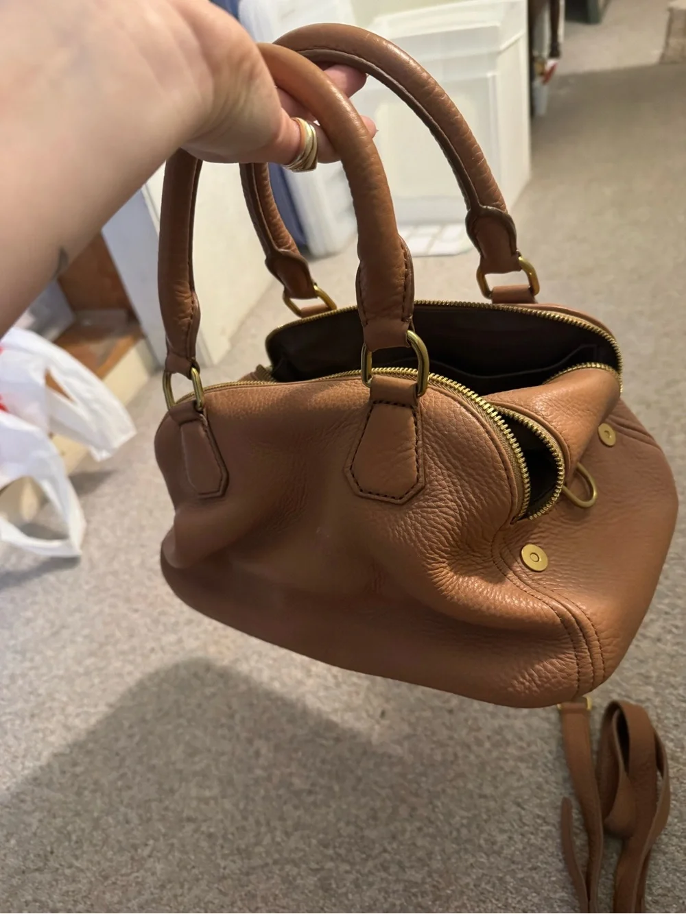 J.Crew pebbled leather tan purse